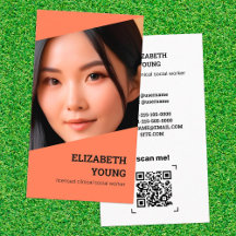 Photo personnalisée du travailleur social et QR