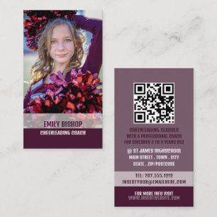 Carte De Visite Photo personnalisée, Entraîneur Cheerled