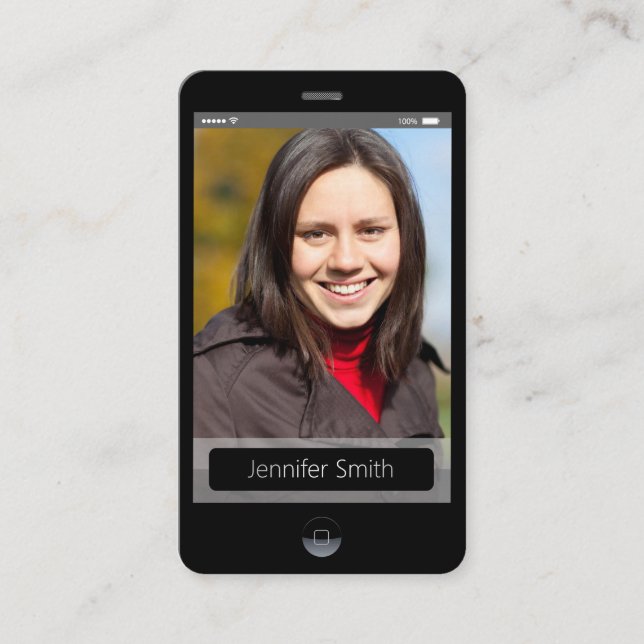 Carte De Visite Photo personnalisée - iPhone iOS Style (Devant)