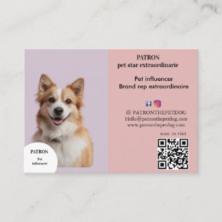 Carte De Visite Photo personnalisée Médias sociaux Chien Pet Influ