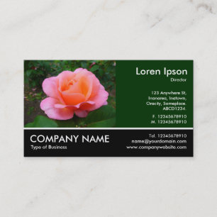Carte De Visite Photo Pied - Dk Green - Rose rose