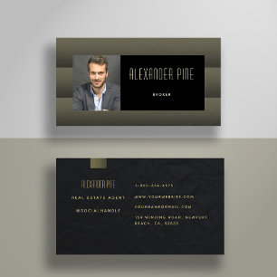 Carte De Visite Photo professionnelle classique simple Noir modern