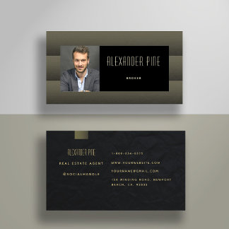 Carte De Visite Photo professionnelle classique simple Noir modern