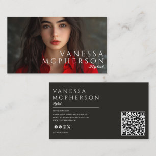 Carte De Visite Photo professionnelle minimaliste moderne Code QR