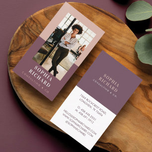 Carte De Visite Photo professionnelle moderne Blush & Plum