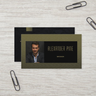 Carte De Visite Photo professionnelle Noir moderne classique