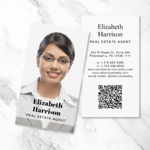 Carte De Visite Photo professionnelle QR Code Réalisateur immobili