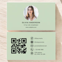 Photo professionnelle Sage vert QR Code Médias soc