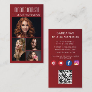 Carte de visite photo QR code moderne tendance