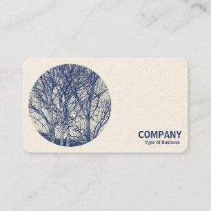 Carte De Visite Photo ronde - Arbres en hiver - Cyanotype
