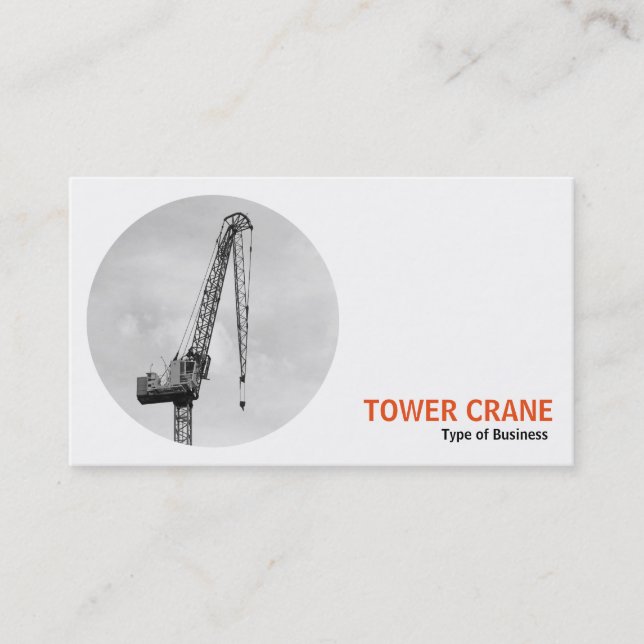 Carte De Visite Photo ronde - Tower Crane B&W (Devant)