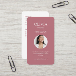 Carte De Visite Photo rose blanc / Dusty Code QR social