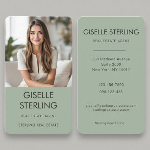 Carte De Visite Photo Sage Green Realtor