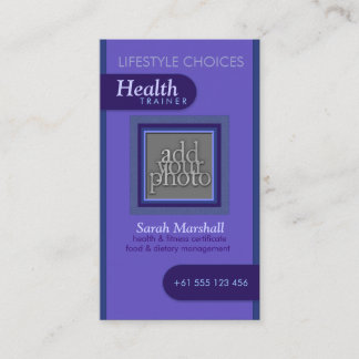 Carte de visite photo santé violet simple