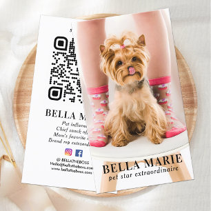 Carte De Visite Photo simple Code QR personnalisé Médias sociaux
