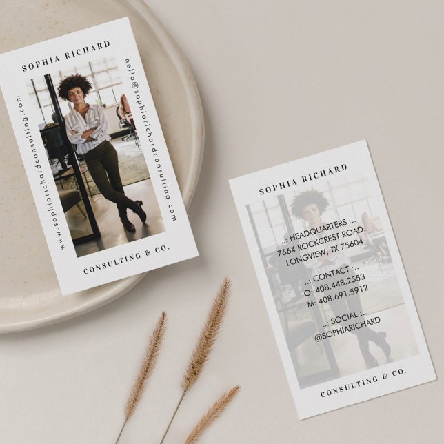 Carte De Visite Photo Simple Moderne Minimaliste Luxueux Professio (Créateur téléchargé)