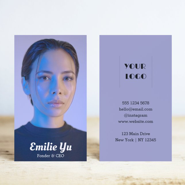 Carte de visite photo vertical complet moderne (Créateur téléchargé)