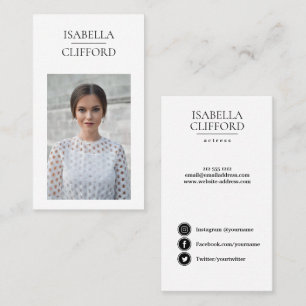 Carte De Visite Photo verticale du modèle de danseur d'acteur Mé