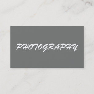 Carte De Visite Photographe à la mode gris nickel Script manuscrit