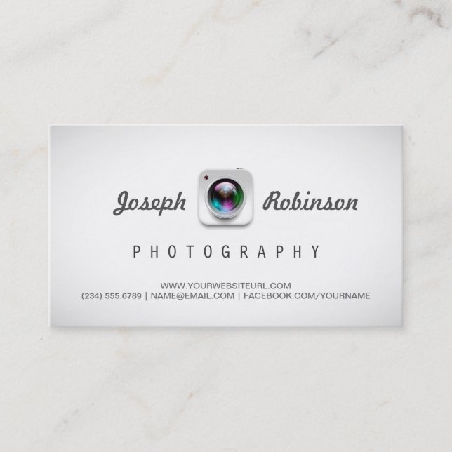 Carte De Visite Photographe avec vos meilleures photos (Devant)