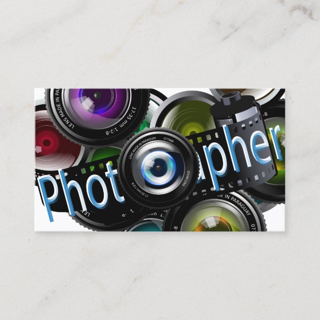 Carte De Visite Photographe - Bleu (Devant)