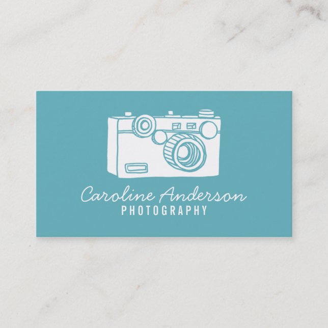 Carte de visite photographe Blue Retro (Devant)