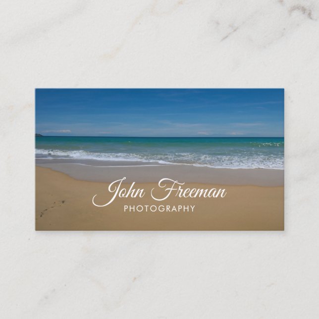 Carte De Visite Photographe Calm Blue Beach Waves (Devant)