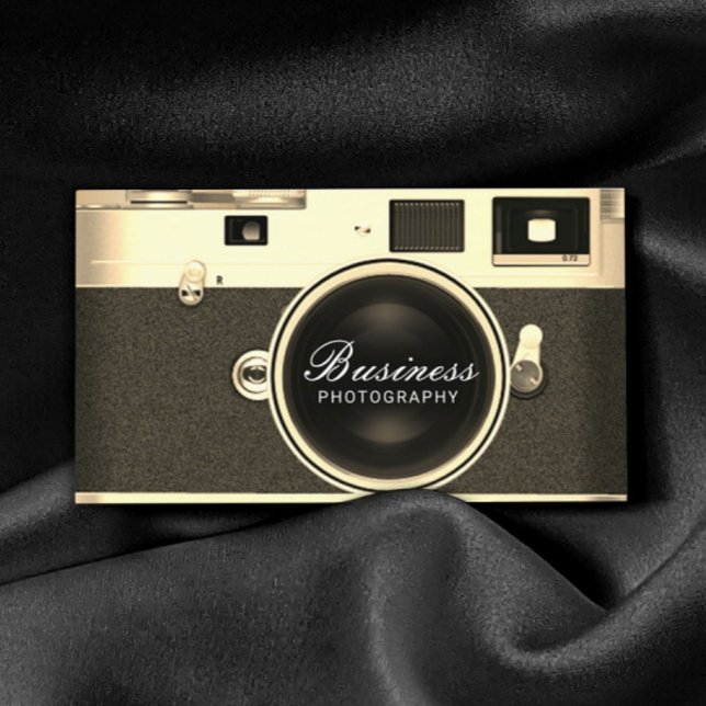 Carte De Visite Photographe Caméra classique en or Photographie (Créateur téléchargé)