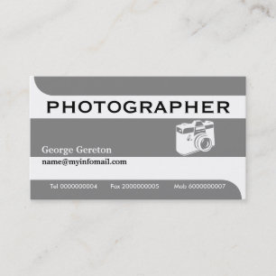 Carte De Visite Photographe caméra gris, blanc accrocheur aux yeux