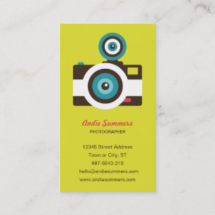 Carte De Visite Photographe coloré d'appareil-photo de FishEye