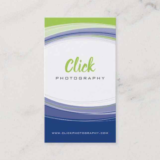 Carte De Visite PHOTOGRAPHE courbe moderne minima citron vert gris (Devant)