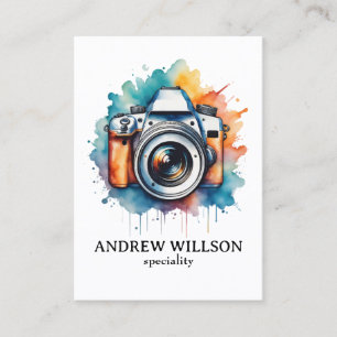 Carte De Visite photographe de caméra aquarelle