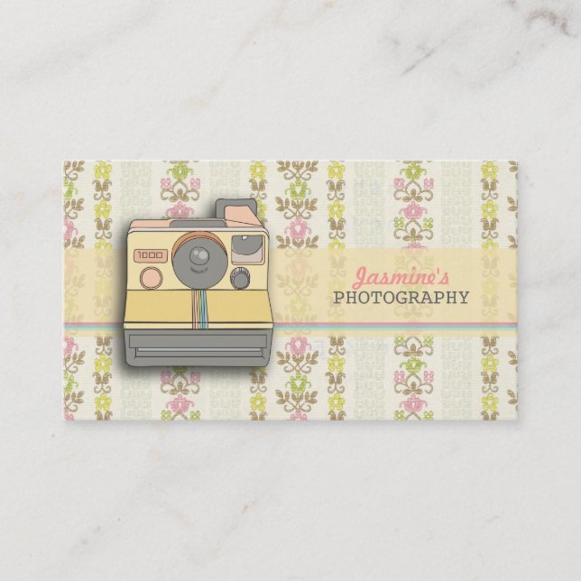 Carte De Visite Photographe de caméra instantanée Retro (Devant)