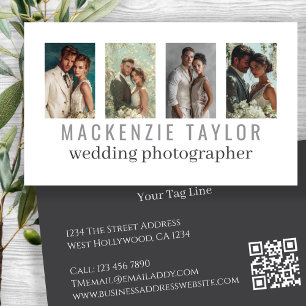 Carte De Visite Photographe de Mariage 4 Code QR Personnalisé Phot