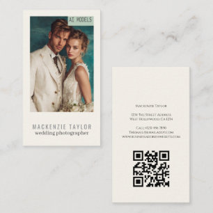 Carte De Visite Photographe de Mariage Code QR Personnalisé Photo