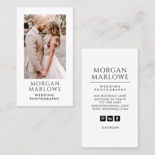 Carte De Visite Photographe de Mariage Moderne Photo