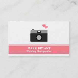 Carte De Visite Photographe de mariage simple, moderne et caméra
