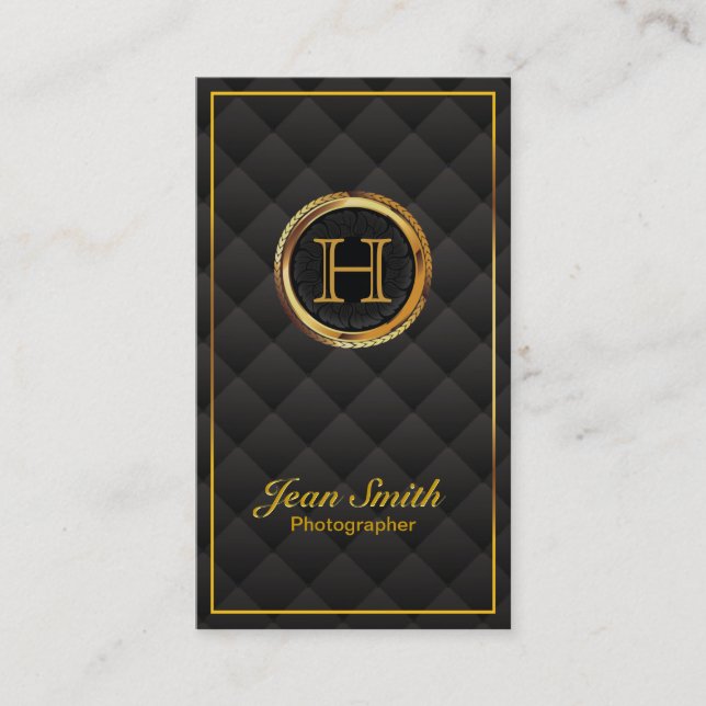 Carte de visite photographe de monogramme d'or (Devant)