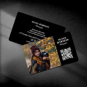 Carte De Visite Photographe de Paysage Contact avec Code QR Photo