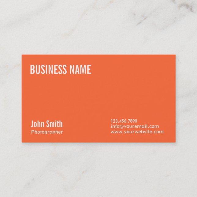 Carte de visite photographe de Plain Orange (Devant)