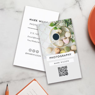 Carte De Visite Photographe de typographie minimaliste moderne cod