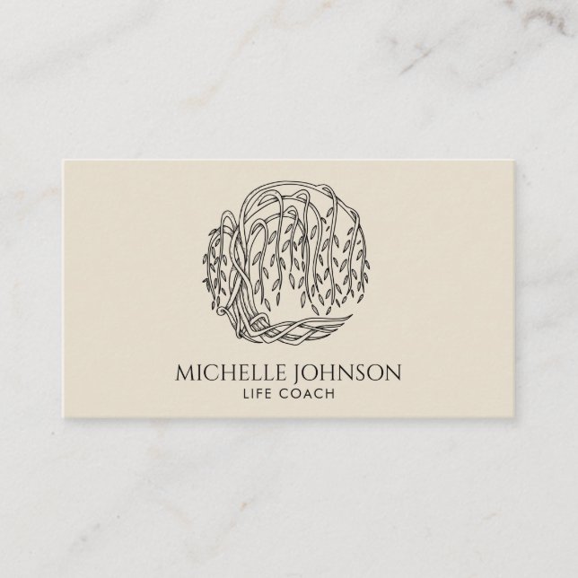 Carte De Visite Photographe de Willow Tree Logo Arbre de vie (Devant)