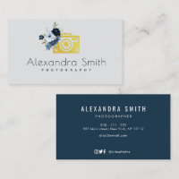 photographe du logo floral bleu aquarelle