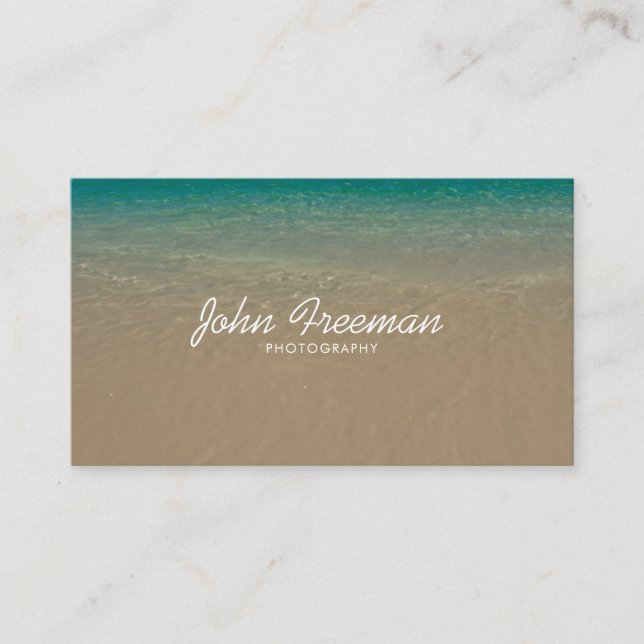 Carte De Visite Photographe élégant de Blue Beach Waves (Devant)