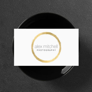 Carte De Visite Photographe en cercle en or Faux minimal