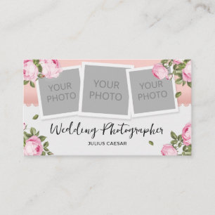 Carte De Visite Photographe Floral Élégant Mariage