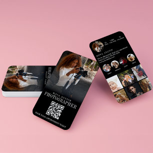 Carte De Visite Photographe Instagram Influenceur Code QR Noir