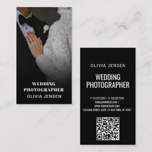 Carte De Visite Photographe mariage moderne photo collage minimal