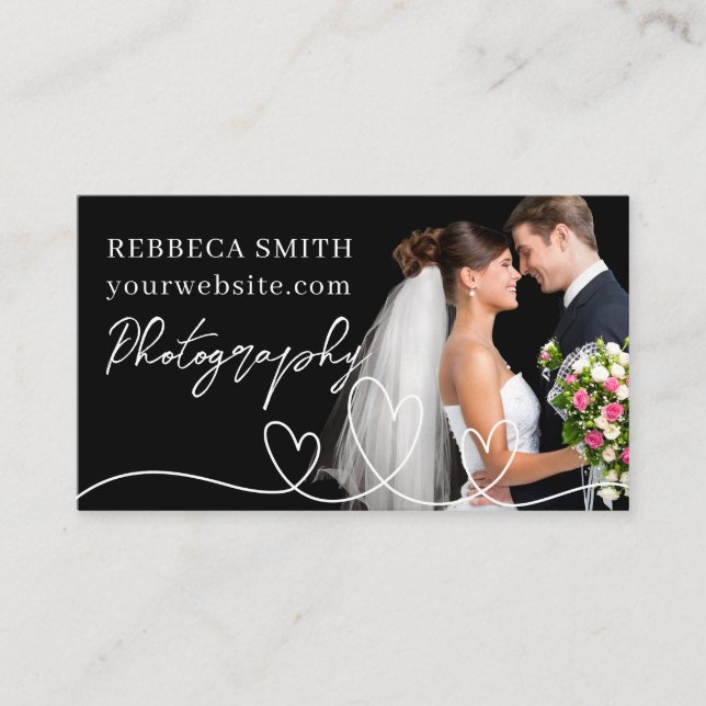 Carte De Visite Photographe mariage moderne photo collage minimal (Devant)