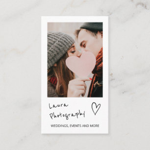 Carte De Visite Photographe mariage moderne script 2 photo collage